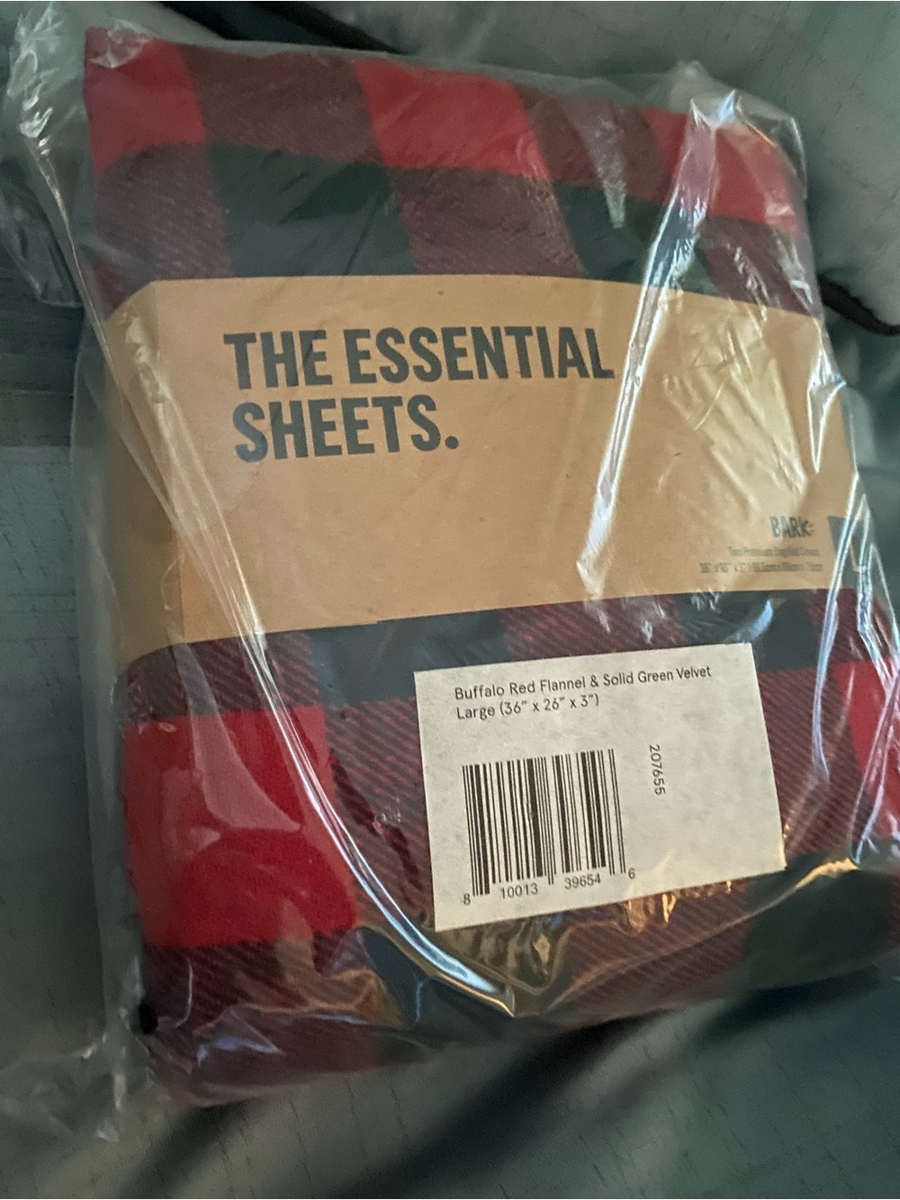 Buffalo Red Flannel & Solid Green Velvet Bedding